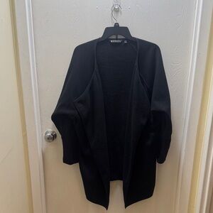 Athleta Black Open Front Cardigan with Fleece insulation